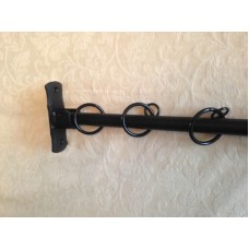 Iron Metal Recessed Curtain Voile Pole Rod kit with a 16mm solid iron pole  